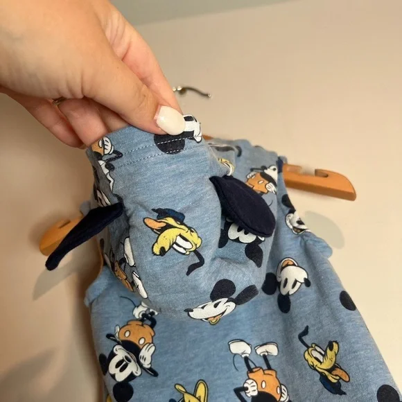 Disney Baby Mickey Mouse Hooded Romper w Ears 0-3M Boy - Picture 3 of 4